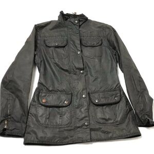 Barbour Women’s Wax Utility Jacket Black/Charcoal XS/ 🇬🇧 UK8